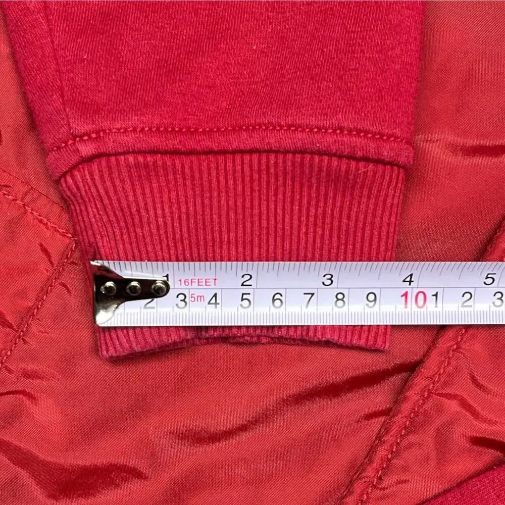 Vintage Tommy Hilfiger Men’s L Corduroy Collar Fleece Lined Red Windbreaker Y2K